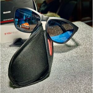 Bolle 473 Sunglasses; Matte Blue and Clear w/ GB10 Mirrored